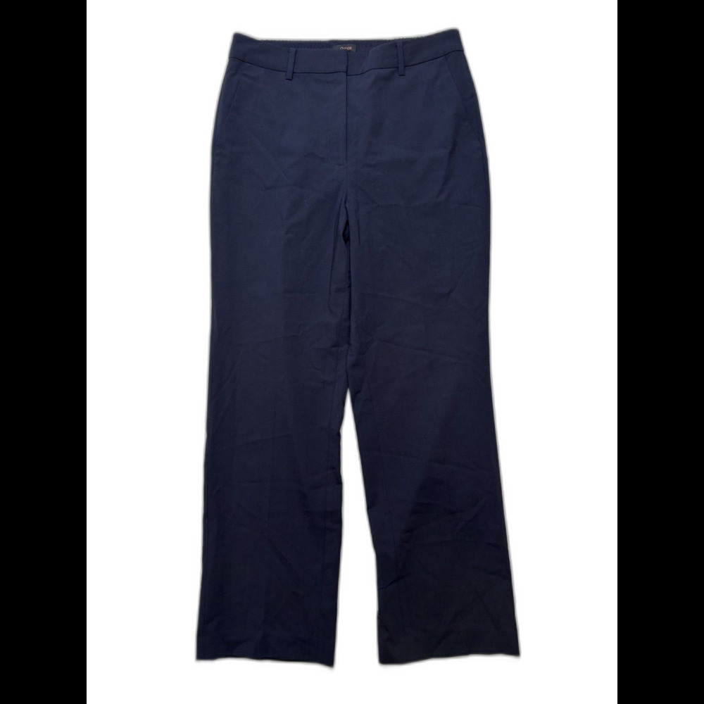 Quince Italian Wool Straight Leg Pants Navy Womens Sz 10 Minimalist Capsule Prep
